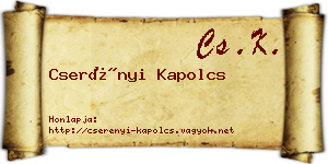 Cserényi Kapolcs névjegykártya